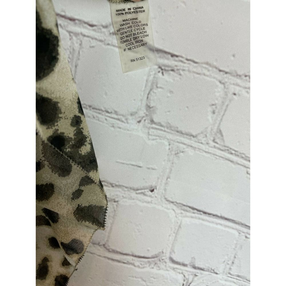 CHAUS animal leopard ruffles brown beige sleeveless top blouse XL NWT - Picture 9 of 9